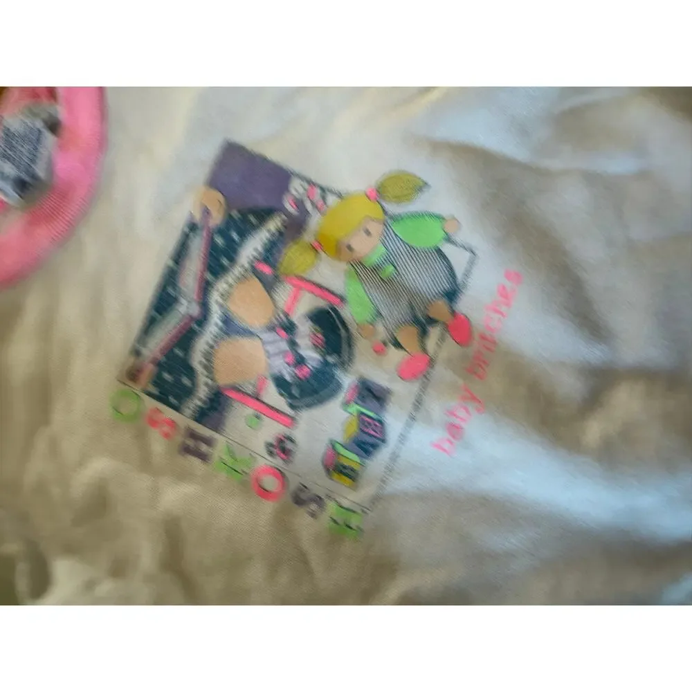 Osh Kosh B'Gosh baby britches‎ neon hem Vintage Sweatshirt